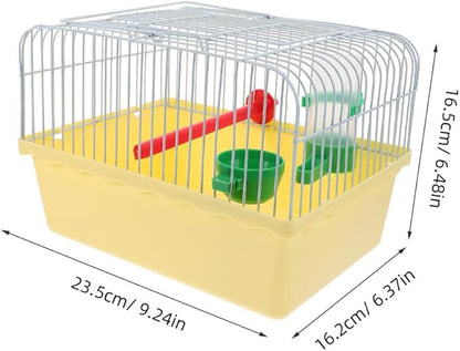 Toddmomy Portable Bird Cage with Waterer Food Box and Perch Lightweight Spacious Travel Bird Carrier for Parakeets Lovebirds 9.25X6.49X6.37 Inch
