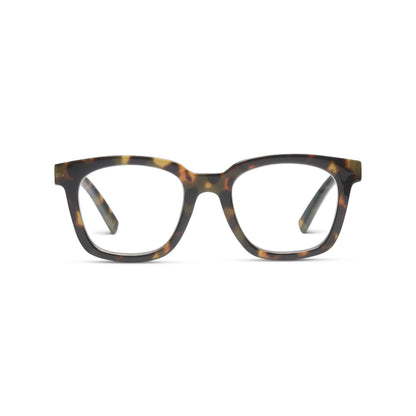 Peepers by PeeperSpecs Women's to The Max Soft Square Progressive Blue Light Blocking Glasses, Tortoise, 2.50 + 2.5