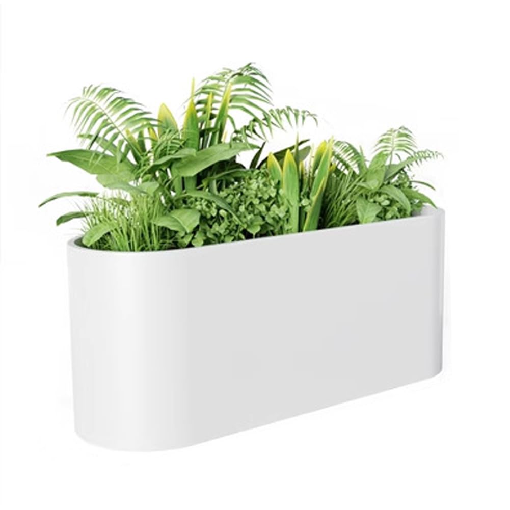 Sions Freestanding Planter Garden Beds, Outdoor Galvanized Planter Raised Garden Boxes, Raised Vegetable Gardens and Balcony Plant Tray Planting Beds,White 50cm*30cm*50cm