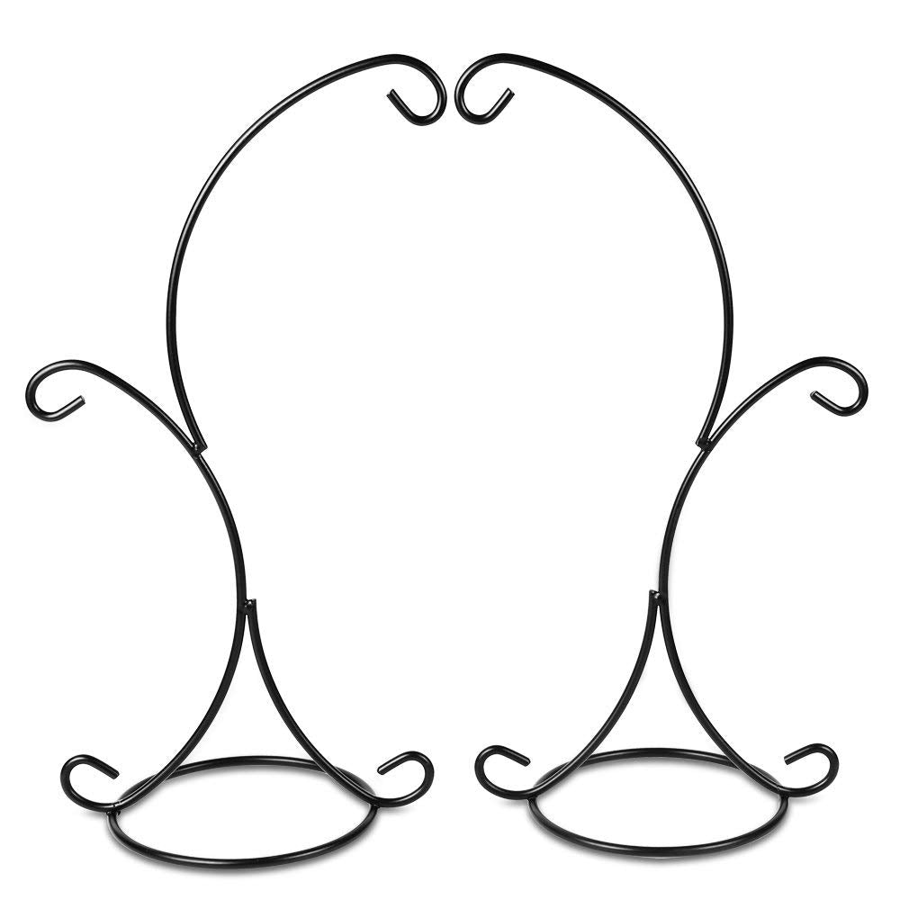 YEARCHY Ornament Display Hanger Rack Stand Hook Chrismas Ornament Party Decoration Holder Air Plant Flower Pot Hanging Terrarium Home Office Decoration (Black, 2)