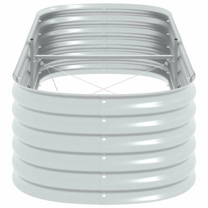 Logeirevo Outdoor Garden Raised Bed, Galvanized Steel Garden Planter Box, Metal Planter Box for Gardening Vegetables Flowers Herb, 94.5"x31.5"x17.3" Galvanized Steel Silver,-1756