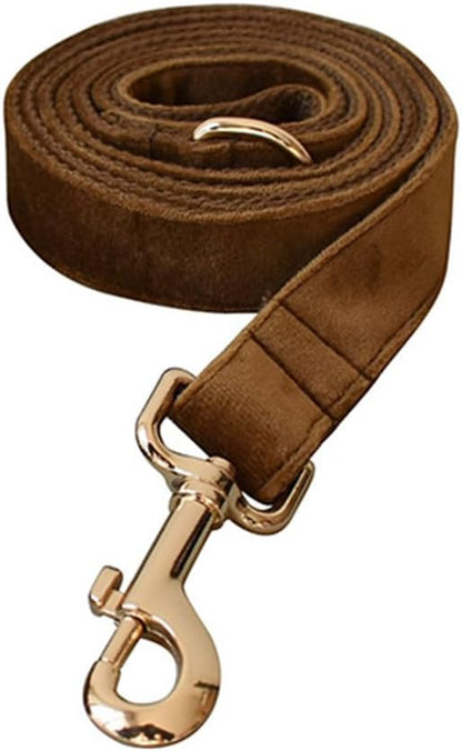 Velvet Dog Collar and Leash Set with Quick Release Metal Buckle | Bright & Stylish Leash and Collar Set, Soft Heavy Duty Pet Collars Adjustable for Samll Medium Large Dogs or Cats
