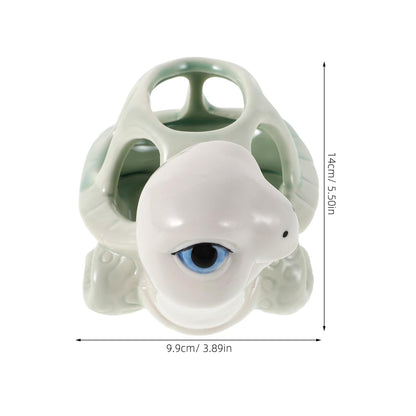 Luxshiny Ceramic Animal Succulent Planter Tiny Tortoise Flower Pot for Tabletop Decor Small Creative Hand-Painted Office Indoor Gardening