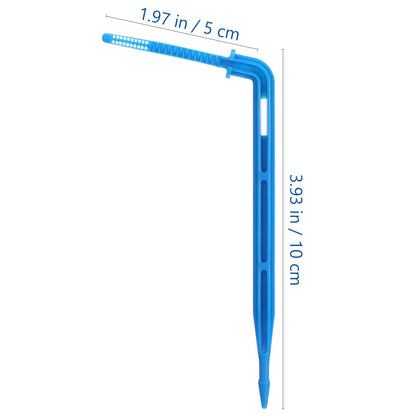 SEWACC 100pcs Automatic Drip Irrigation Stakes, Indoor Plant Watering System with Blue Multi- Drip Emitters for Flower and Seedlings