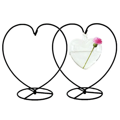 YY YEARCHY Ornament Display Stand Heart Shaped Hook Rack Holder for Hanging Glass Globe Pot Terrarium Witch Ball Home Christmas Wedding Decoration Creative Gift (2, 11“x10.2"x5.9")
