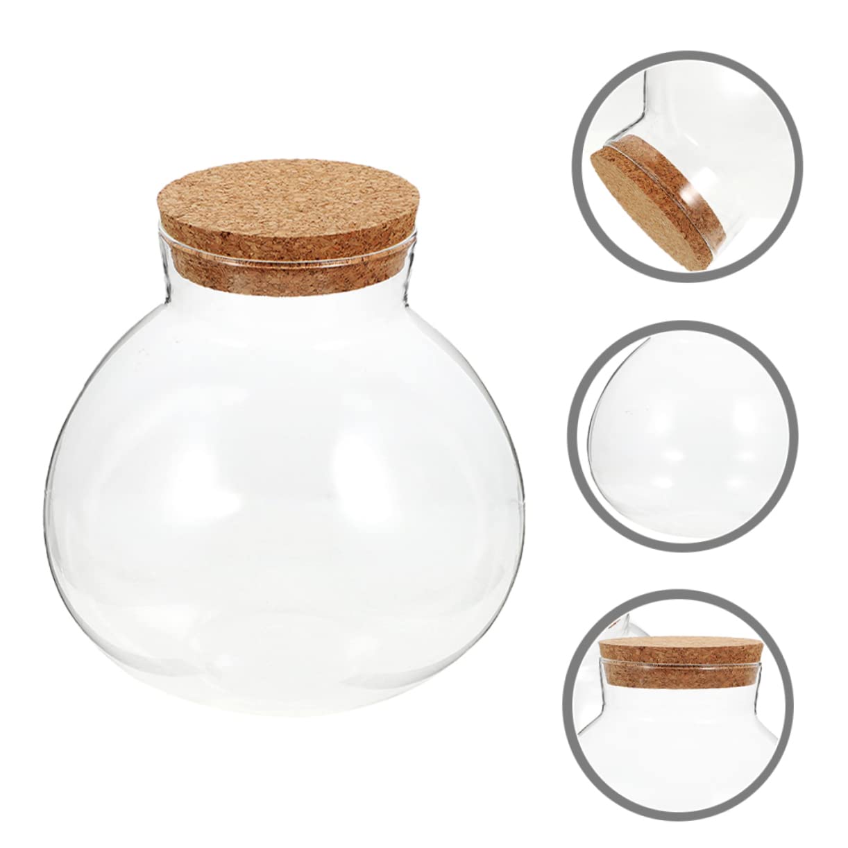 HYTROVE Terrarium Plant Decor Holder Glass Jar Moss Plant Bottle Micro Landscape Planter Bottle DIY Cork Glass Eco for Home Decor