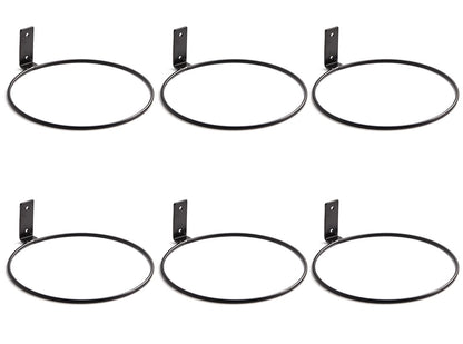 Plant Holder Ring 8 Inch Wall Mounted, 6 Pack Flower Pot Hangers Metal Plant Stand Hanging Bracket Basket Hooks