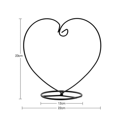 Aebor Ornament Display Stand, Heart Shaped Iron Hanging Stand Rack Holder for Home Wedding Decoration, Hanging Glass Globe and Witch Ball(Without Glass Bottle) (5pcs Heart Shaped)