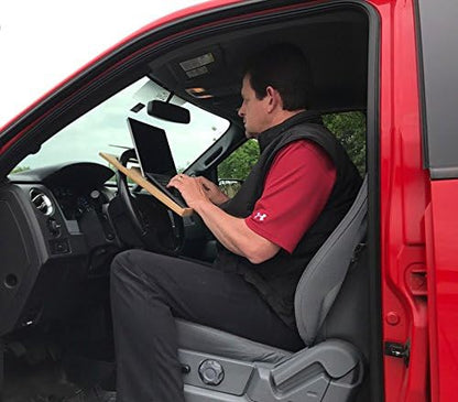 Notebook Size (15 1/4" x 13 3/4") Motor Vehicle Desk - SUV & Car Writing Surface, Steering Wheel Laptop Computer Station - Tablet Table - Minivan Desk, Automobile Lunch Tray