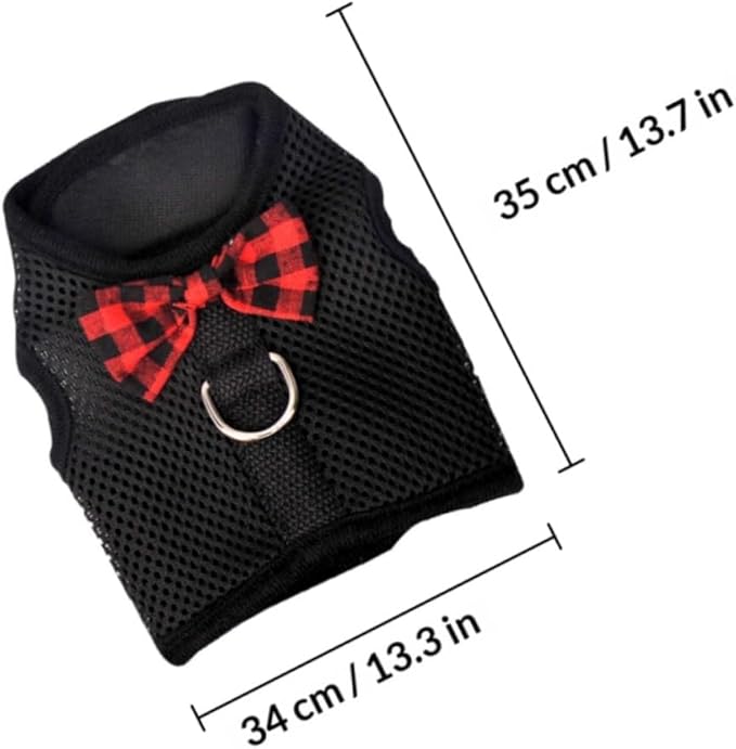 SUPVOX Pet Mesh Vest Harness for Small Animals with Breathable Chest Strap, Black Large (Chest 35-40cm) Adjustable No-Pull Pullover for Rabbits, Guinea Pigs, and Squirrels