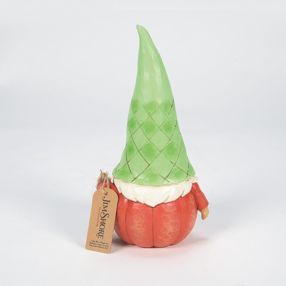 Enesco Jim Shore Heartwood Creek Halloween Collection Pumpkin Trick or Treat Gnome Figurine- Stone Resin Hand Painted Crafted Collectible Gnomes Halloween Figurines Home Decor Statue, 6.97 Inch