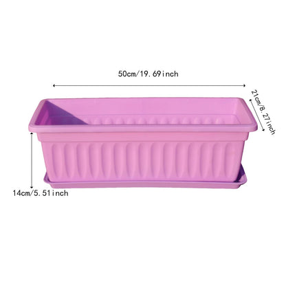 Sdlnklm Rectangular Planter Box for Gardening on Balcony Or Deck, Purple