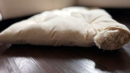Rectangular Muslin Dog Bed Insert with Raw Cotton Filler, Natural Pet Bed Cushion Insert, Breathable Inner Pillow for Dog Bed Covers (X Large 48"x30"x5")
