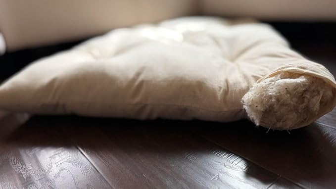 Rectangular Muslin Dog Bed Insert with Raw Cotton Filler, Natural Pet Bed Cushion Insert, Breathable Inner Pillow for Dog Bed Covers (XX Large 53"x36"x5")