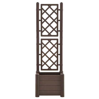 Mocha Garden Planter with Trellis, Large Square Polypropylene Pot for Climbing Plants, Indoor Outdoor Decorative Home Decor