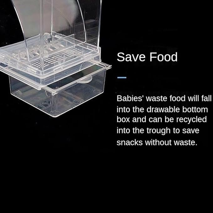 No Mess Bird Feeder for Cage,Automatic Parrot Feeder Cage Accessories,Transparent Parakeet Seed Container Food Feeder Drinker for Cage,No-Spill Transparent Bird Feeder (Clear)