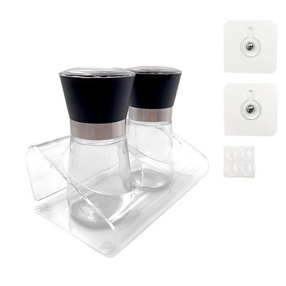 Daily Treasures 2 Pack Salt and Pepper Grinder Set with Acrylic Holder,Refillable Salt Grinder,Stainless Steel Pepper Grinder Mill,Seasoning Grinder with Adjustable Coarseness,Glass Shaker for Kitchen