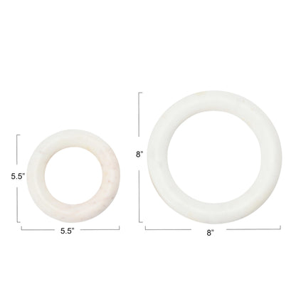 Creative Co-Op Marble Trivets for Dining Table, Set of 2