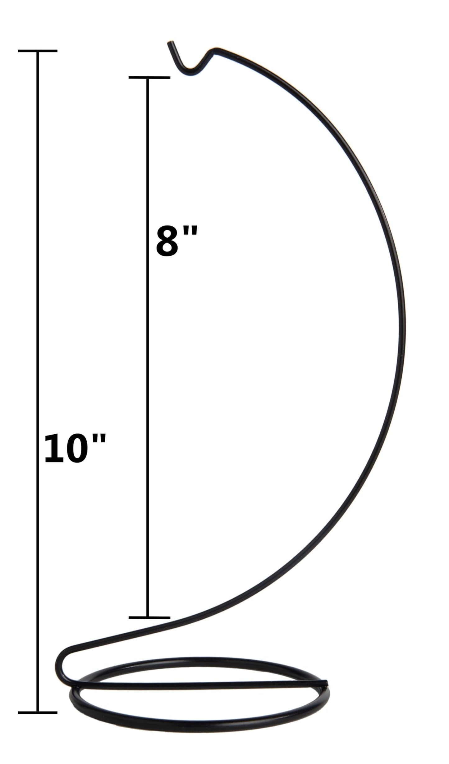 Creative Hobbies 10 Inch Tall Black Plated Ornament Display Stand Hanger Holder | Pack of 3