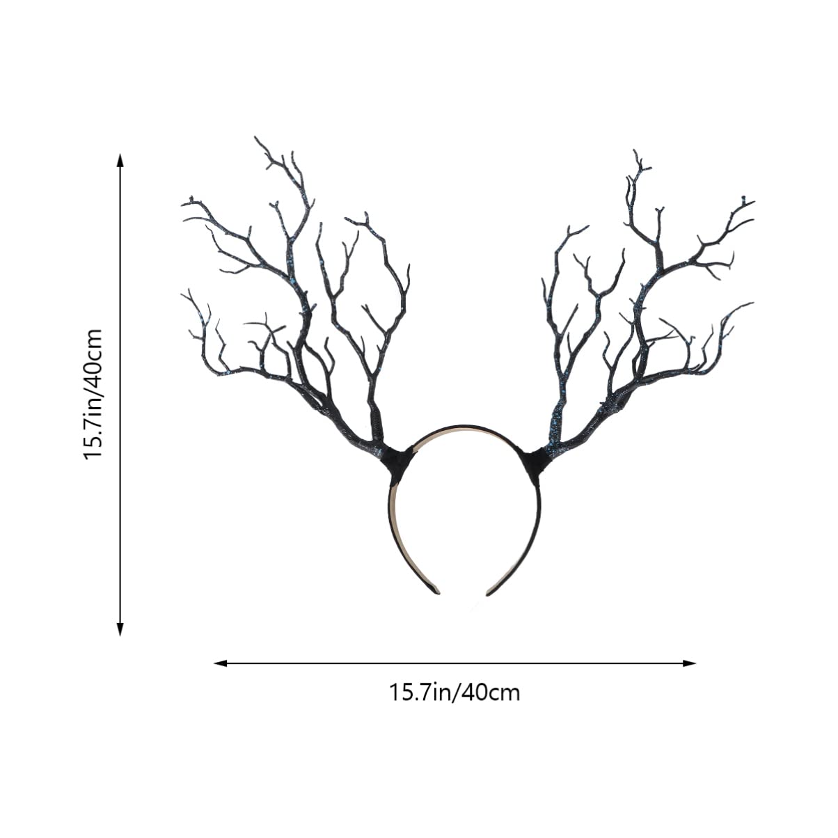 Lurrose Tree Branches Headbands Deer Antler Hairband Elk Horn Hair Wreath Fairy Antler Headpiece for Halloween Christmas Party, Blue