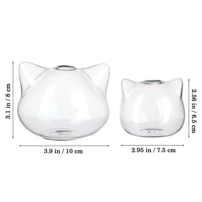 BESTOYARD 2pcs Cat Shape Glass Hydroponic Vases Decorative Floral Art Holder Small Green Plant Container for Home Office Desktop