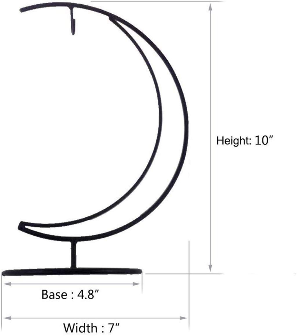 Archi Ornament Display Stand Holder Home Wedding Decoration Rack for Hanging Glass Globe Air Plant Flower Pot Stand Iron Pot Hook Stand Terrarium Witch Ball(Moon)
