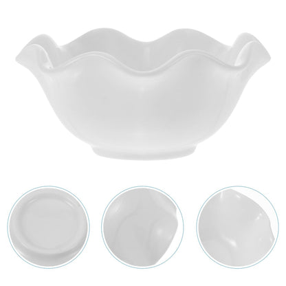 Zerodeko 4-Piece Lotus Leaf Shape Ceramic Sauce Bowls Set Small White Dipping Bowls for Salad Snacks Condiments 3.14X3.14X1.41 Inch