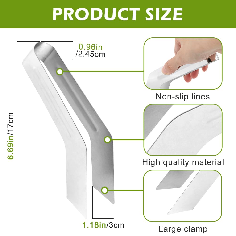 2Pcs Seedling Transplant Tongs,6.7 Inch Stainless Steel Gardening Plants Tongs,Gardening Planting Tool for Seedling Transplantation,Seedling Remove Transplant Pliers