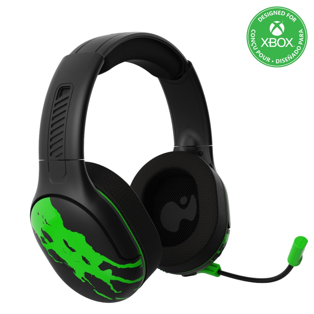 PDP AIRLITE Glow Pro Wireless Headset: Jolt Green - Xbox Series X|S, Xbox One, & Windows 10/11