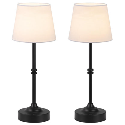 Kakanuo Rechargeable Cordless Table Lamp Black - 2 Pack 4000mAh Battery Operated Lamp, 3000K Warm Light, Touch Control Stepless Dimming, for Bedside, Dining Table, Home Decor