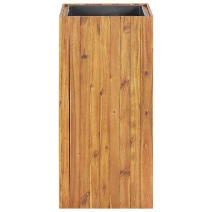QUAHEAS Large Garden Planter Square Acacia Wood Brown Sturdy Decorative Pots Plants Outdoor, Raised Bed for Herbs, Flowers - 35.4 in Tall