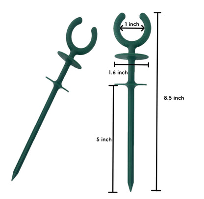 WIBBLESOX 10 Pcs Green Garden Hose Guide Stakes Length Holiday Lights Holder Light Duty High Toughness Plastic Nails Tools for Garden Yard Plant Protection