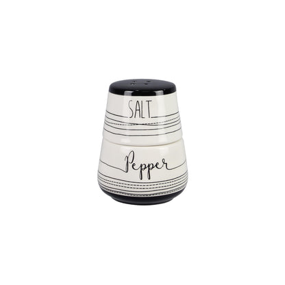 Young's Inc. Ceramic Salt and Pepper Shaker Set - Cute Kitchen Table Accessories and Decor - Stacking