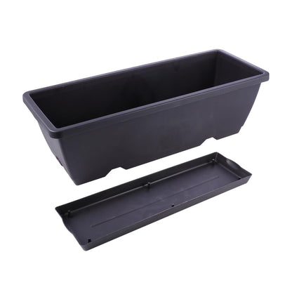 ERINGOGO Rectangular Garden Planter 19.68 Inch Plastic Plant Pot with Drainage Hole and Saucer for Indoor Outdoor Use Balcony Patio Herb Vegetable Container