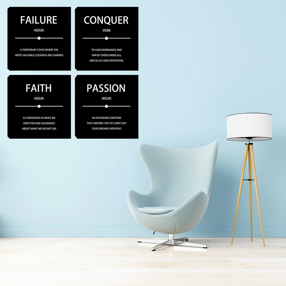 Motivational Canvas Wall Art Picture for Bedroom Home Wall Decorations for Living Room Inspirational Office Wall Decor Black Wall Painting Canvas Framed Home Wall Decor 12"x12"x4