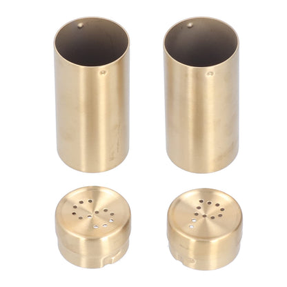 Salt Seasoning Bottle 2 Pcs Condiment Pots, Stainless Steel Jar Shakers Kitchen Container Tool, 1.5x1.5x3.4in 6.8oz Seasoning Shaker for Salt Cinnamon (Gold)