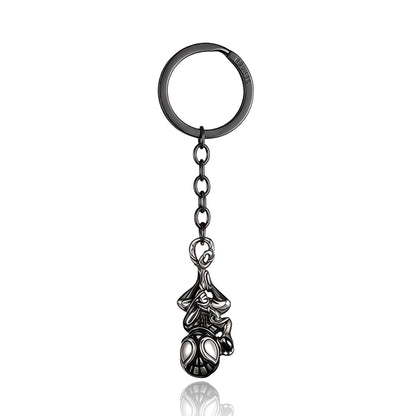 RZCXBS Spider Keychain for Backpack,Superhero Keychain with Gift Box,Brass and S927 Silver,Ideal for Holiday Gifts,Halloween,Christmas(Black-Upright)