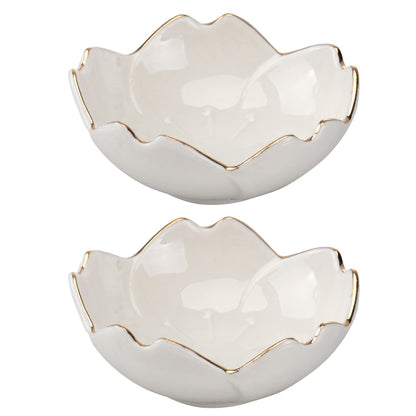 Yardwe Seasoning Dipping Bowl Set 2Pcs Porcelain Sauce Dishes 2.75 Inch Ceramic Condiment Plates for Kitchen Dining Bbq and Outdoor