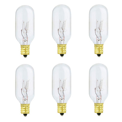 Xtricity 25W Incandescent Appliance and Himalayan Salt Lamp Light Bulb, T8, E12 Candelabra Base, Dimmable, 130V (6 Pack)