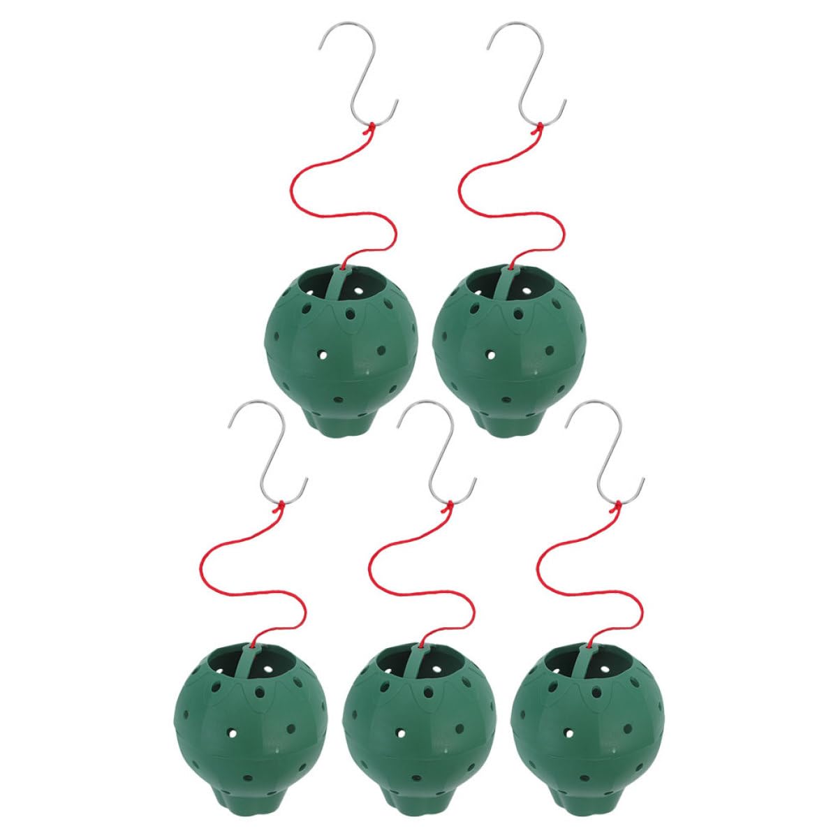 TOYZFRIENDY 5pcs Plastic Multi-Hole Hanging Planter Pots for Hydroponic Seed Starting and Indoor Strawberry Growing, Round Self-Watering Flowerpots for Succulents and Orchid Gardening