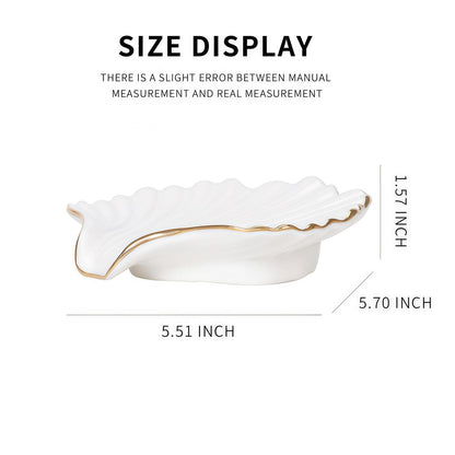 Shell-Shaped Soap Dish with Self-Draining Design Glaze, Easy to Clean, Ocean-Style Home Decoration, Creative Gift