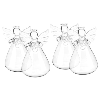 BESTOYARD 4 Pcs Transparent Terrarium Container Floor Shelf Bulk Flower Pots Table Decorations Plant Wall Hanger Angel Terrarium Holder Flower Vases Decorative Cooker Dome Glass Wall Hanging