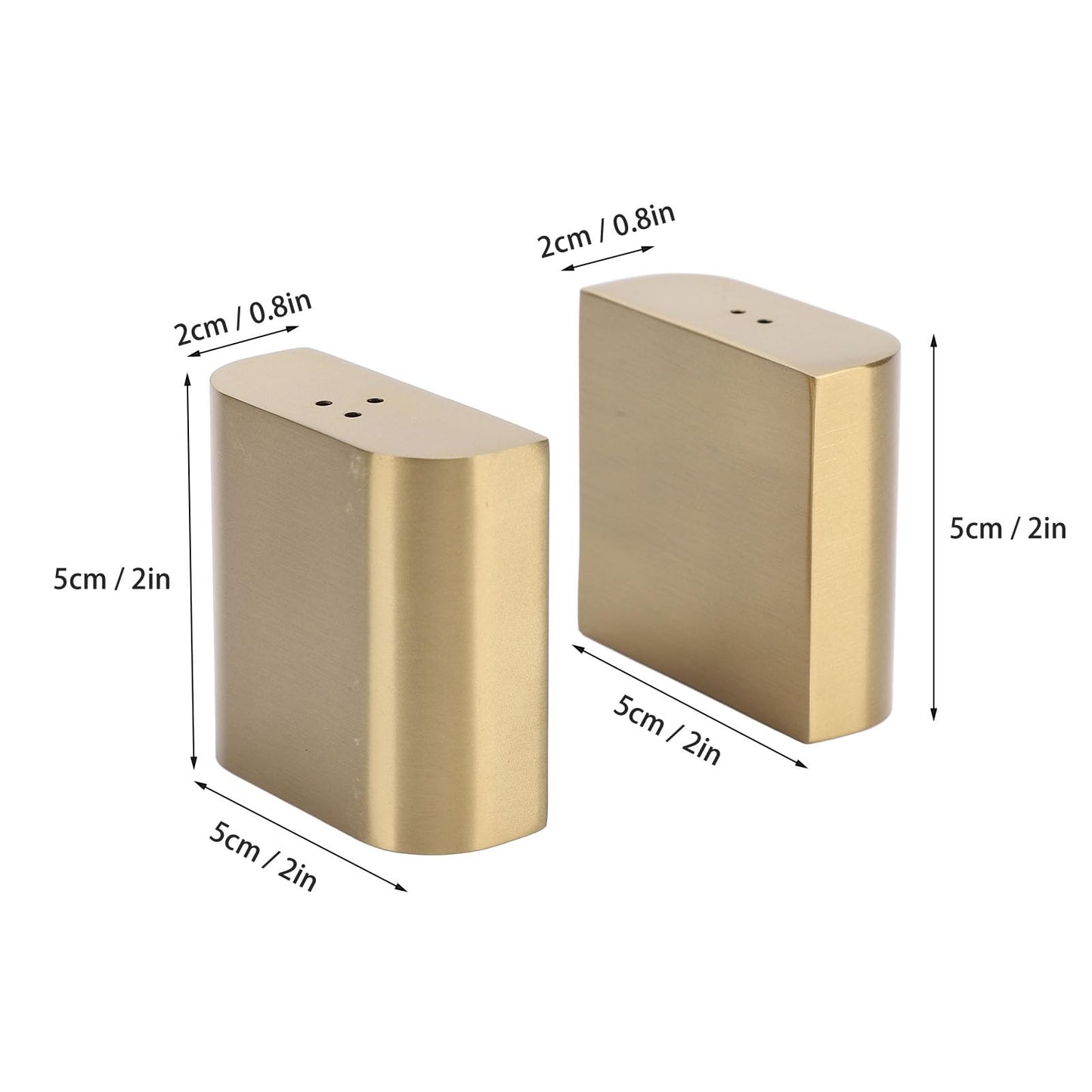 Stainless Steel Salt Shakers, 2Pcs Golden Seasoning Shakers with Lid Powder Dispenser Seasoning Bottle for Salt Candy Powder Kitchen Baking Cooking Tool