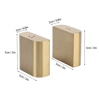 Stainless Steel Salt Shakers, 2Pcs Golden Seasoning Shakers with Lid Powder Dispenser Seasoning Bottle for Salt Candy Powder Kitchen Baking Cooking Tool