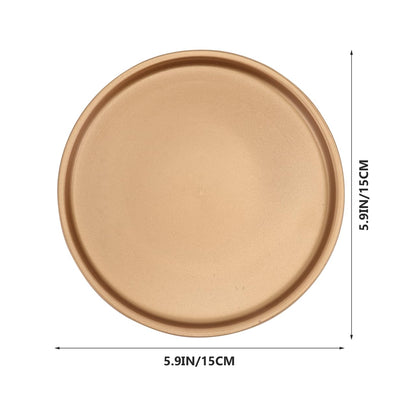 2PCS Gold Ceramic Plant Saucer 6 Inch Round Tray for Succulents, Indoor & Outdoor Plant Flower Pot Drip Tray for Water Drainage