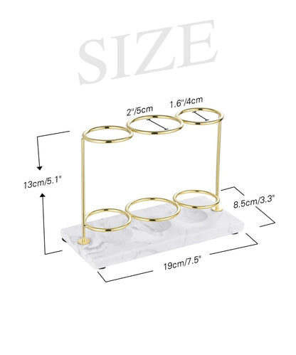 Emibele Electric Toothbrush Holder, 3 Slots 2-Layer Resin Electric Toothbrush Holder Bathroom Toothpaste Razor Storage Non-slip Organizer for Bathroom Toothbrush Toothpaste Cleanser, Gold Marble White