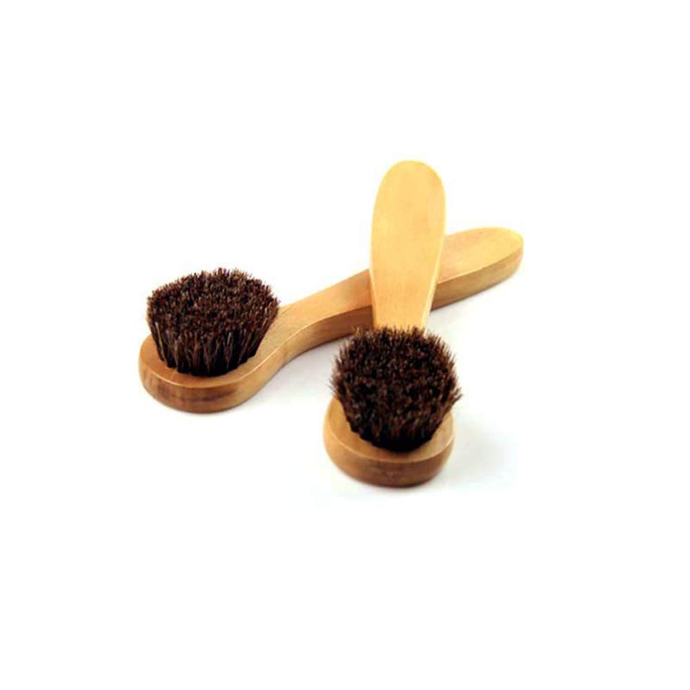 Natural Soft Wool Bristles Dry Facial Cleansing Brush, 6" Face Skin Care Exfoliating Scrub Brush, 2 Pack Wood Handle Face Brush Cleanser.