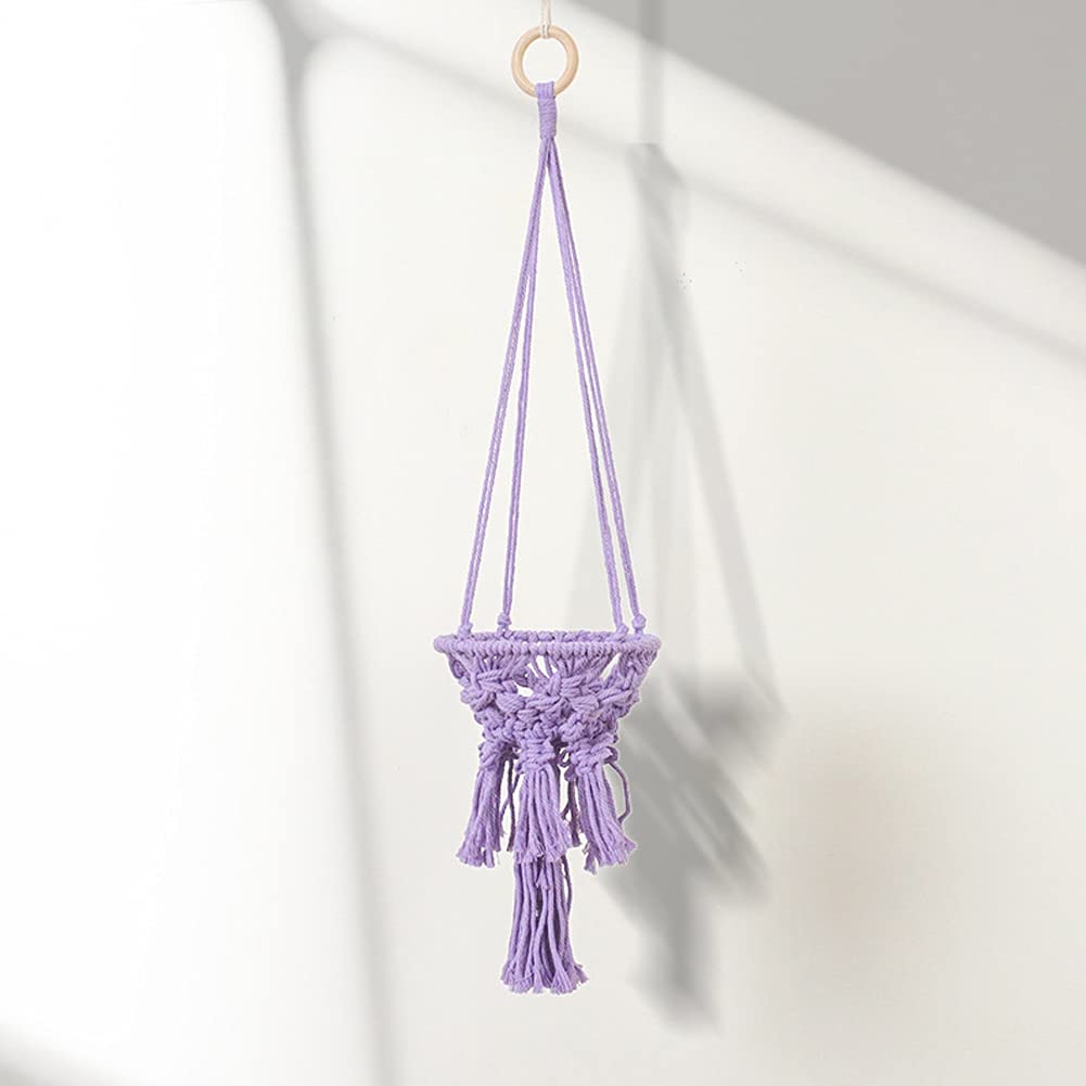 Kelendle Macrame Plant Hangers with Tassels Indoor Hanging Planters Basket Handmade Cotton Rope Flower Pots Holder Stand Boho Home Decor Outdoor Decorations Round White