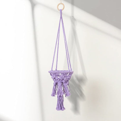 Kelendle Macrame Plant Hangers with Tassels Indoor Hanging Planters Basket Handmade Cotton Rope Flower Pots Holder Stand Boho Home Decor Outdoor Decorations Round White