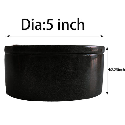 Kerixi Marble Salt Cellar and Storage Box with Two Compartments Salt Box with Swivel Lid for Storing Spice (Black)